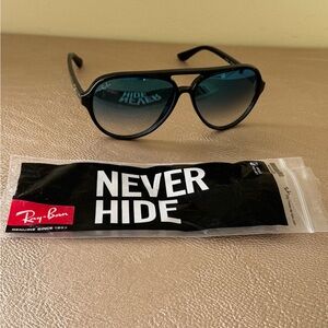 New Ray-Ban CAT5000 RB4125 59mm Aviator Sunglasses Blue Gradient Lens
